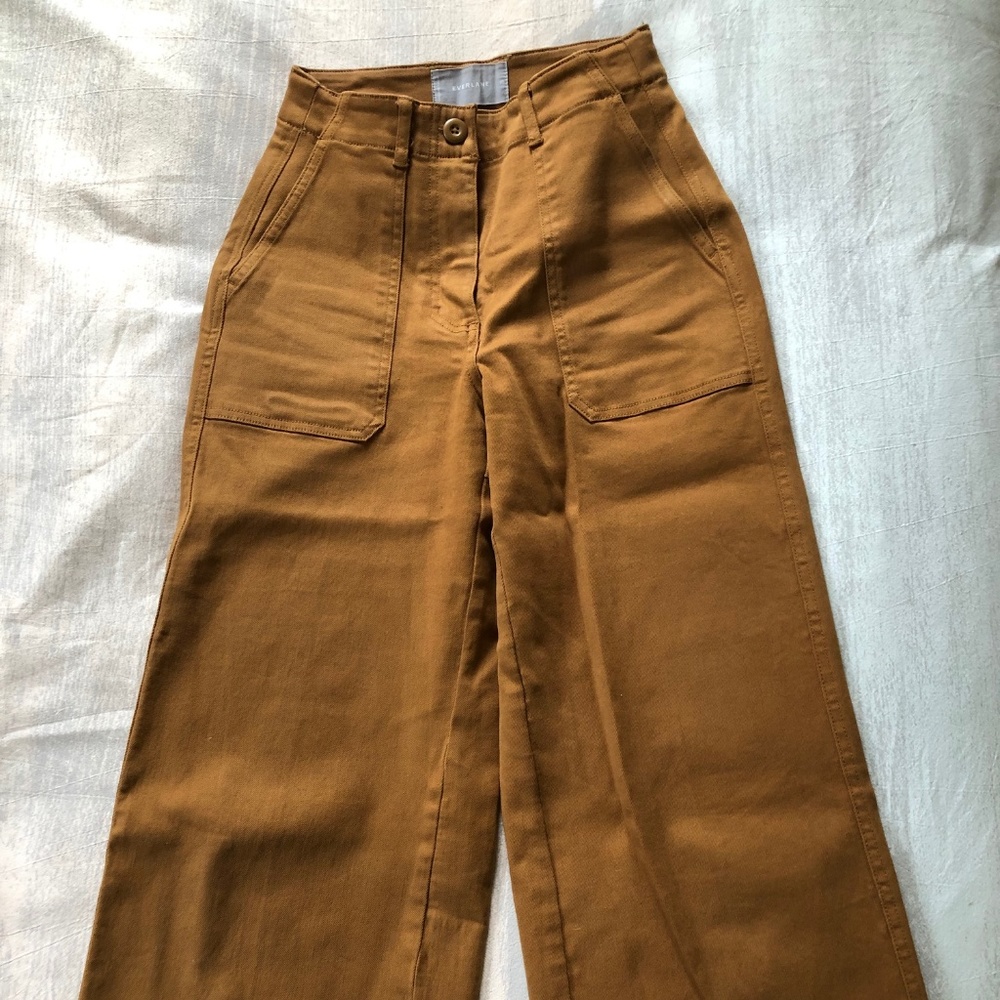 Women's Everlane Wide Leg Crop Pants, 00 Ochre